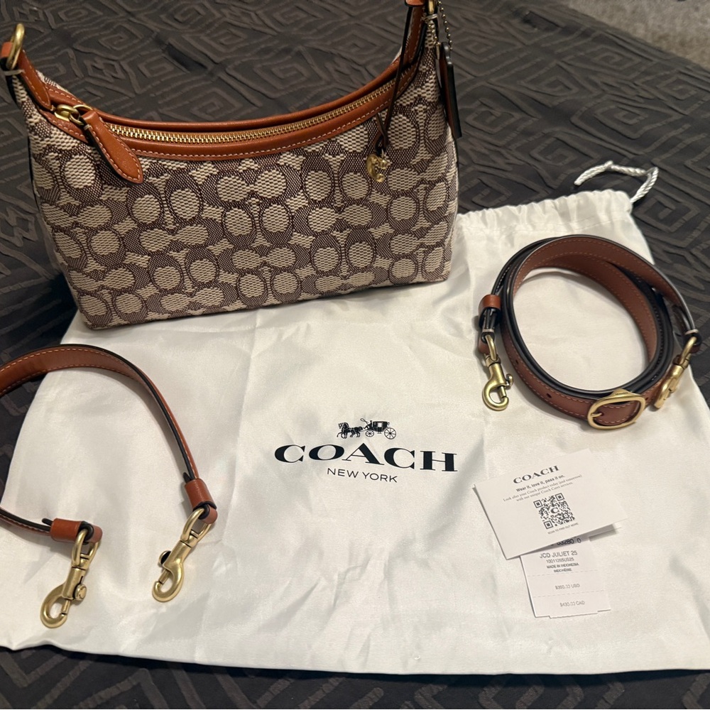 Coach Juliet 25 Signature Jacquard/Burnished Amber EUC